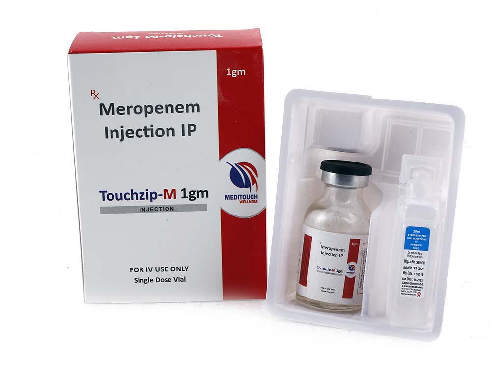 Touchzip M 1000mg Injection, Meropenem 1000mg, Price, Uses, Side Effects - Drugcarts