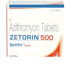Zetorin 500mg Tablet, Azithromycin 500mg, Price, Uses, Side Effects –Drugcarts